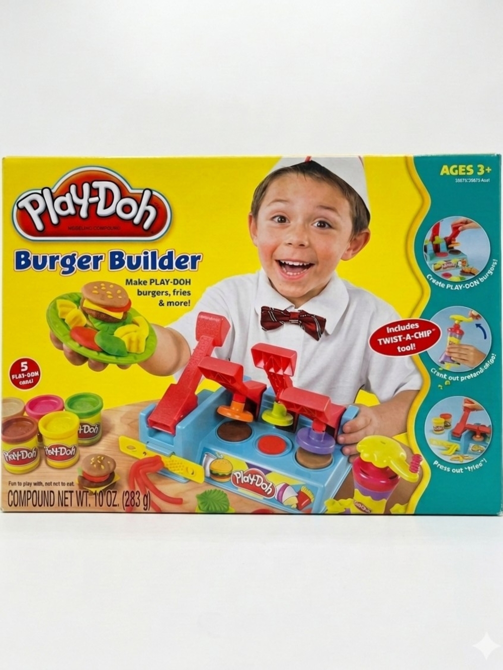 Retired Play-Doh Burger Builder Playset Food Maker Mold Extruder Toy Set 2011